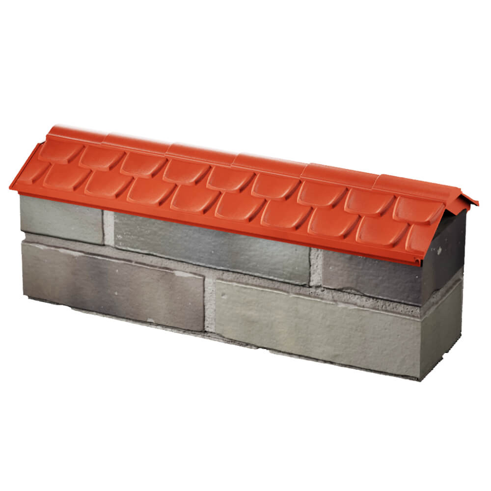 Парапет Zking Эльбрус Красный с посадкой на 0.5 кирпича (130мм) в Королёве фото