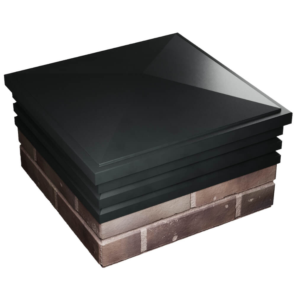 Колпак Zking Бона ХайТек Черный на столб 2х2 кирпича (513х513мм) в Королёве фото