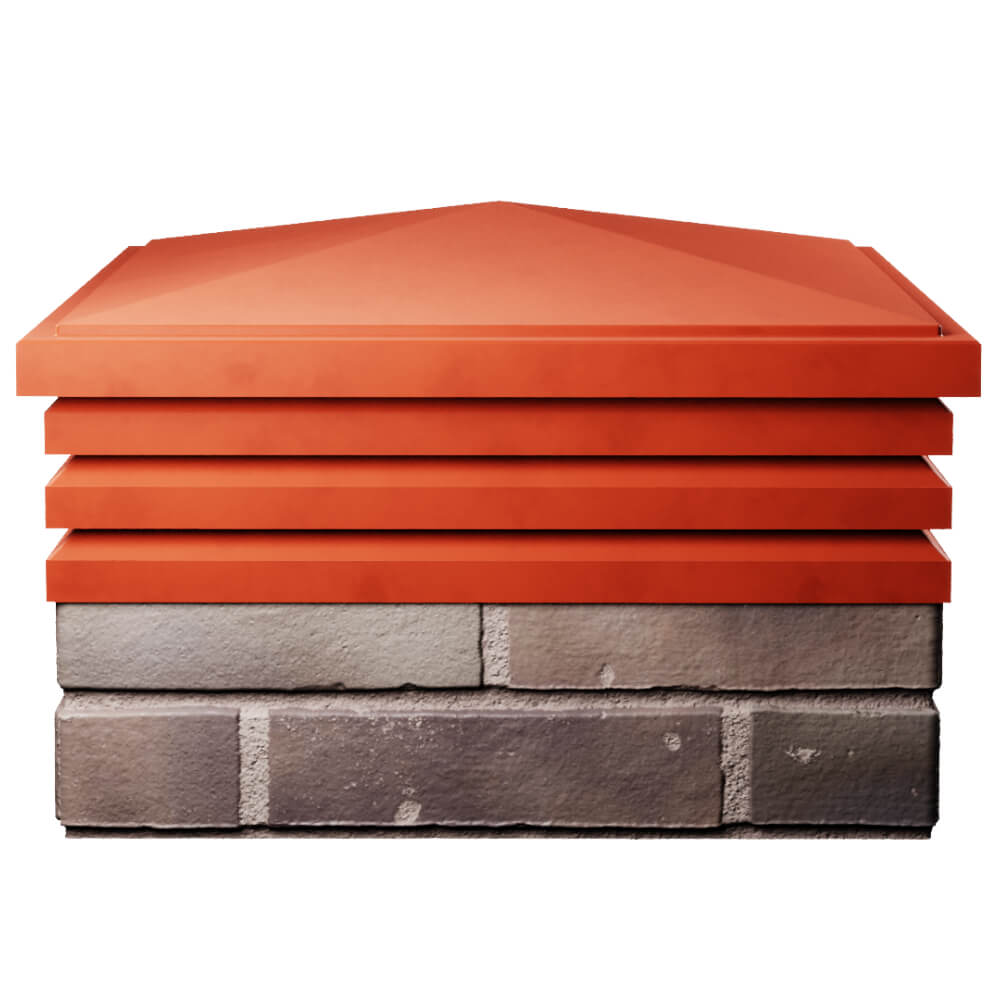 Колпак Zking Бона ХайТек Красный на столб 2х2 кирпича (513х513мм) Королёв фото