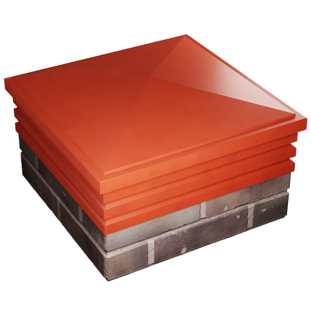 Колпак Zking Бона ХайТек Красный на столб 2х2 кирпича (513х513мм) в Королёве фото