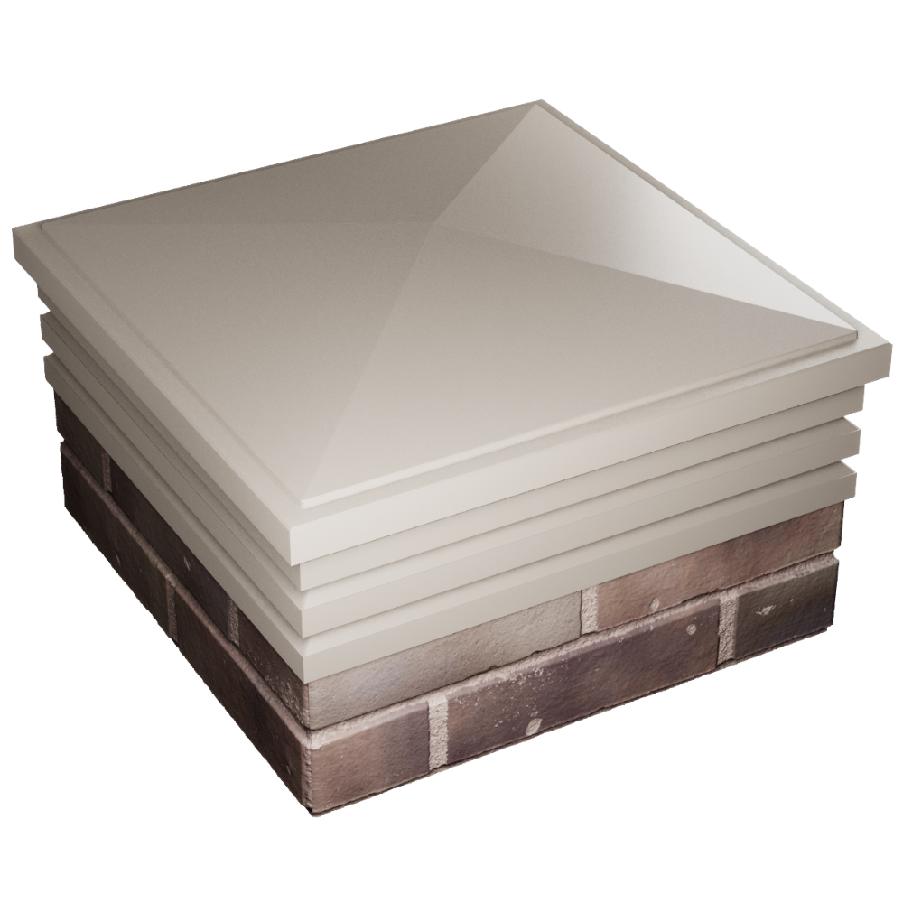 Колпак Zking Бона ХайТек Бежевый на столб 2х2 кирпича (513х513мм) в Королёве фото